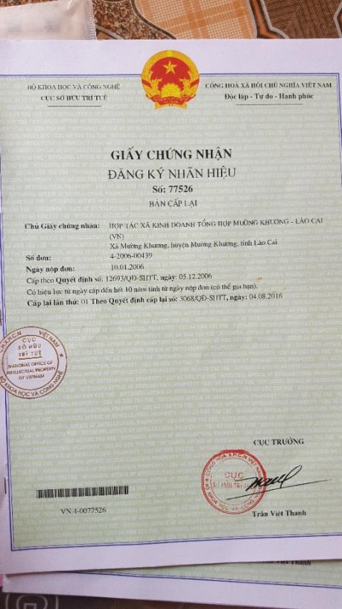 Giấy chứng nhận: ĐĂNG KÝ NHÃN HIỆU