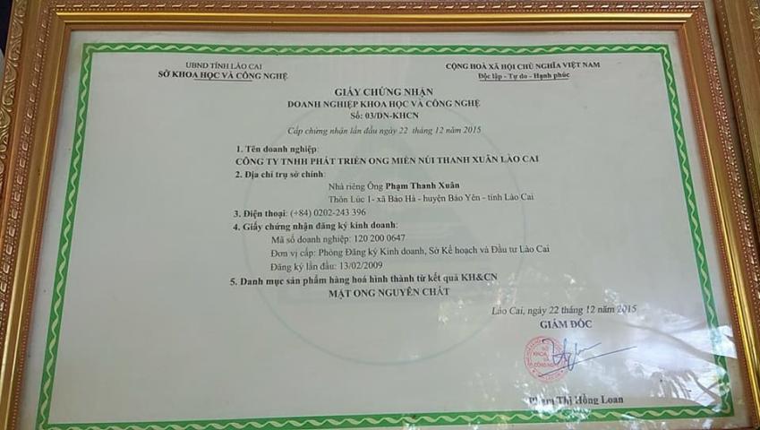 Giấy chứng nhận doanh nghiệp khoa học công nghệ