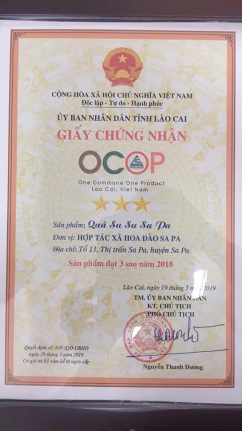 Giấy chứng nhận sản phẩm OCOP