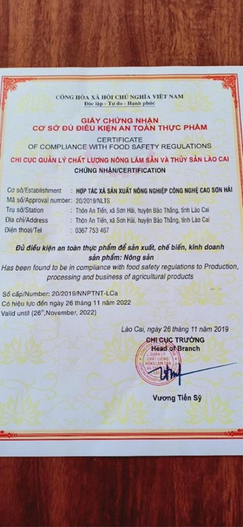 Giấy chứng nhận cơ sở đủ điều kiện ATTP