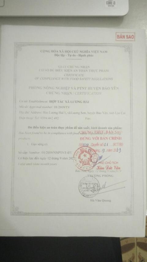 Giấy chứng nhận cơ sở đủ điều kiện ATTP