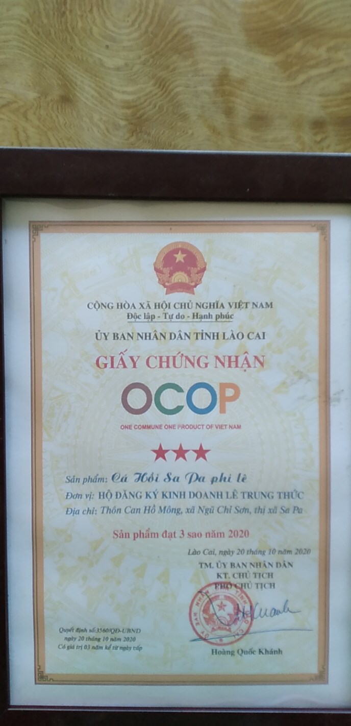 Giấy chứng nhận OCOP
