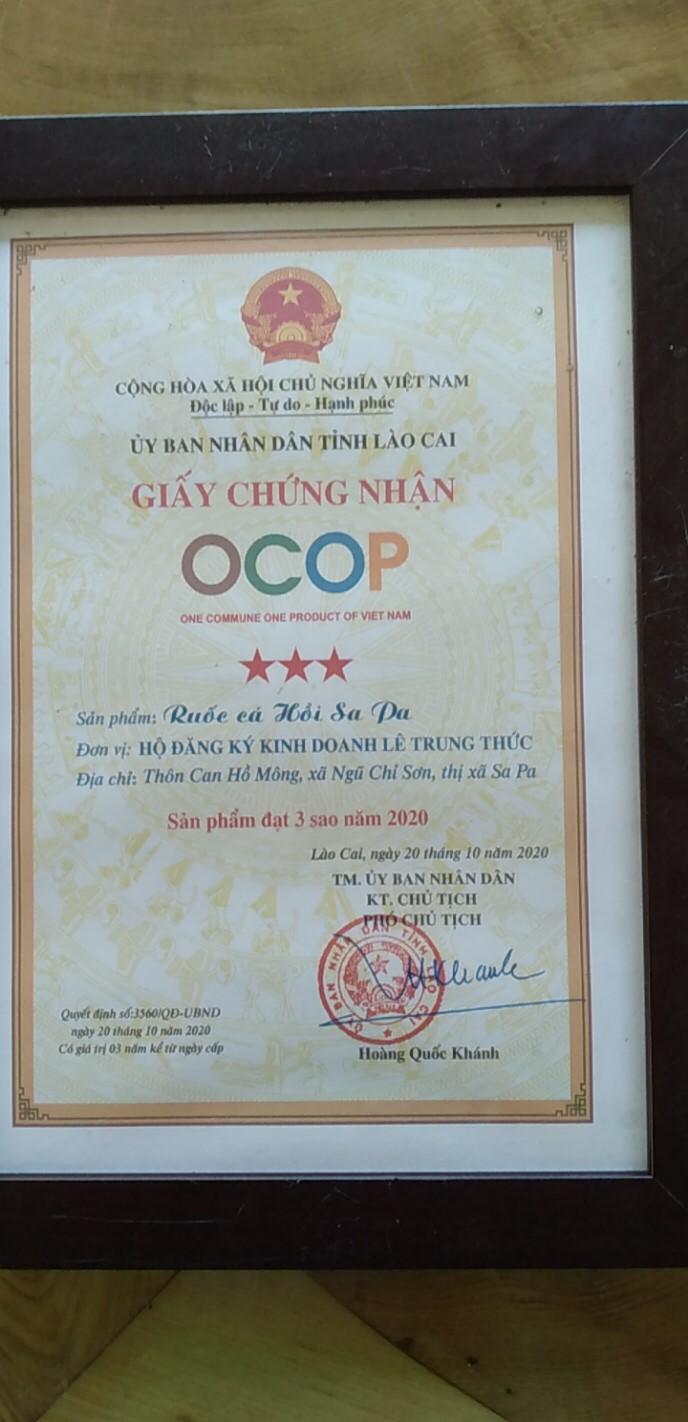 Giấy chứng nhận OCOP