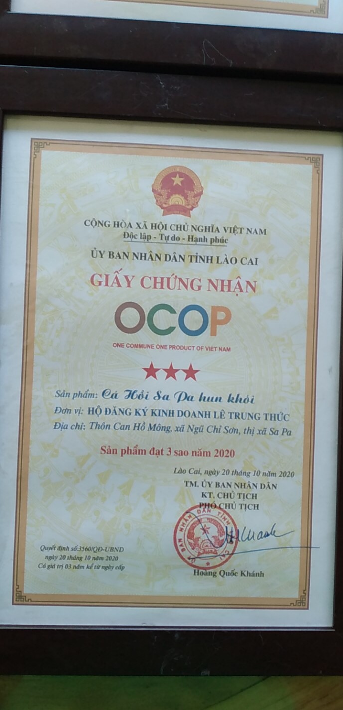 Giấy chứng nhận OCOP