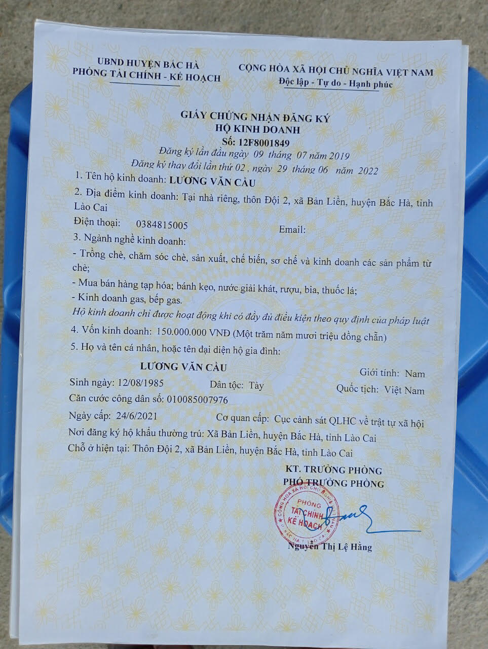 Giấy chứng nhận đăng ký kinh doanh