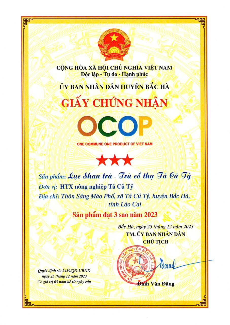 Giấy chứng nhận OCOP