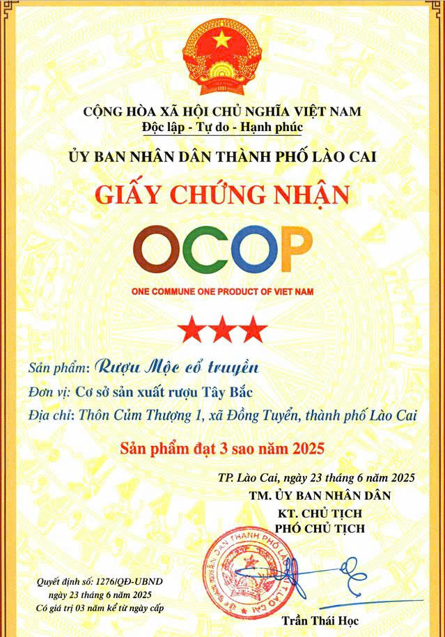 Giấy chứng nhận OCOP